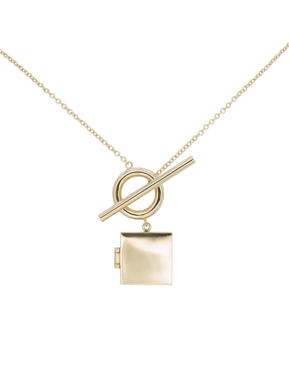 Uncommon James 14k Gold Plated Laying Stack Lariat Toggle Locket NWTs Retail $62